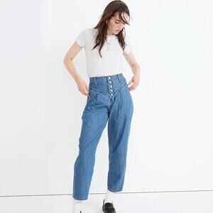 Madewell Jeans Women's Size 31 Tapered Yoke Casual Festival Artsy Denim Pants